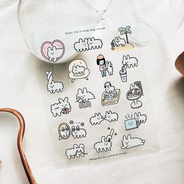 透明割型小貼紙 / 狗狗雲日常