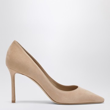 Romy 85 light beige suede pumps