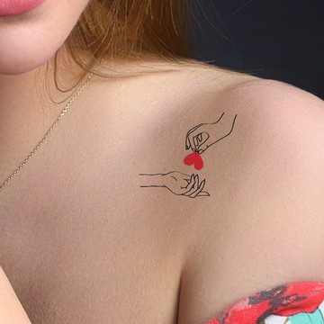 微刺青 勾勾手 愛心👑大邱紋身👑【T08Z】新 小清新 假刺青輕紋身 防水 紋身 刺青 貼紙 T08