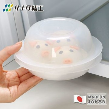 【日本SANADA】日本製微波專用蒸食圓形保鮮盒