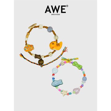 AWE橘貓小魚手鏈卓沅周深同款夏日多巴胺穿搭高顏值學生黨手串女