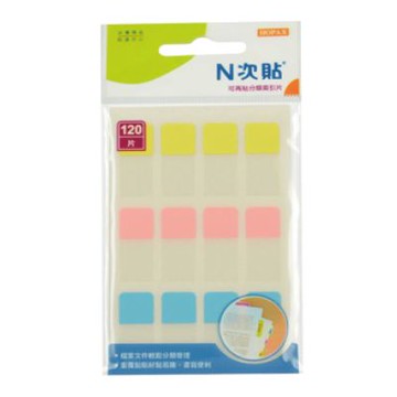 【N次貼】66515 書寫型可再貼分類索引片 28x12mm 120片/3色/袋