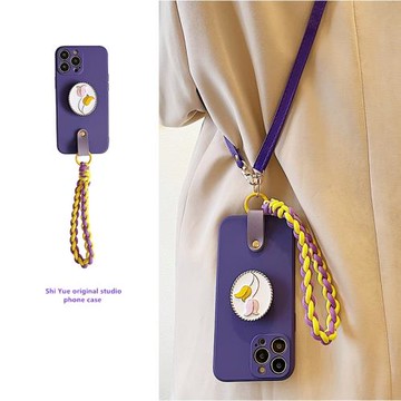 三星s23ultra手機殼s23+掛繩s22+斜挎s21背帶s20花朵支架s10女note20高級感10紫色s23fe新款s24ultra小眾s25