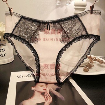 少女美屋法式性感蕾絲三角內褲女褲頭女款冰絲純棉時尚襠透氣絲滑綢緞【聚寶屋】