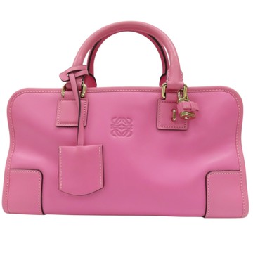 LOEWE 羅威 粉色 羊皮 Amazona 28 手提包 【二手名牌BRAND OFF】
