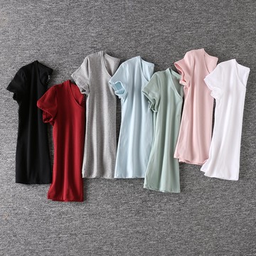 簡約百搭純色基礎款V領短袖T恤衫上衣1入