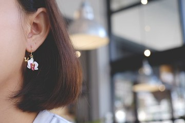 Phalaen White Earrings, Flower Earrings, Phalaenopsis Orchid