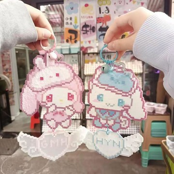 ✨臺灣出貨✨拼豆成品美樂蒂玉桂狗掛件情侶款閨蜜款帶名牌名字VCXN