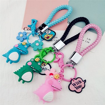 網紅可愛鱷魚寶寶鑰匙扣創意可愛卡通汽車鑰匙掛件包包鑰匙掛飾