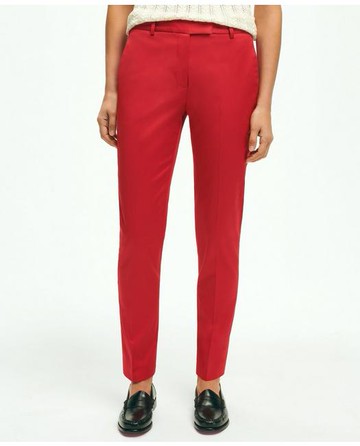 Brooks Brothers Women's Cotton Sateen Pants | Bright Red | Size 6