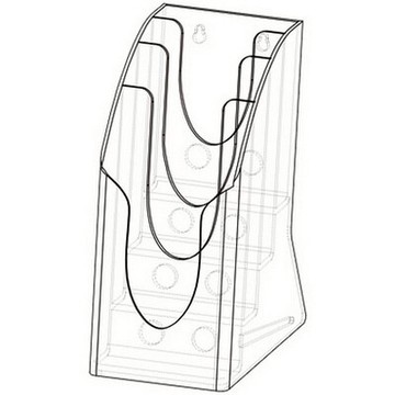 【文具通】1377 A4 1/3壁掛四層型錄架11x18x25.5 L3010414【領券滿額再折千12/31止】