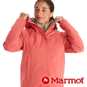 【Marmot】女單件式防水連帽外套『葡萄柚粉』M12389 戶外 休閒 登山 露營 保暖 禦寒 防風