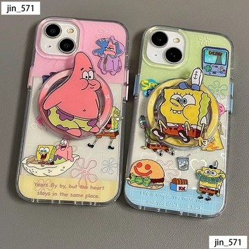 海綿寶寶 派大星支架磁吸手機殼S25Ultra 保護 iPhone16 蘋果防摔殼 i15/i14 三星 A55/S24