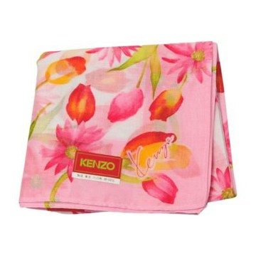 KENZO 經典品牌粉底鬱金香花卉圖騰字母LOGO帕巾(46CM)