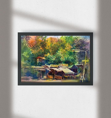 【水彩】十分老街街道