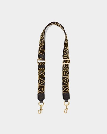 MARC JACOBS LOGO 細款標誌背帶 - 黑金