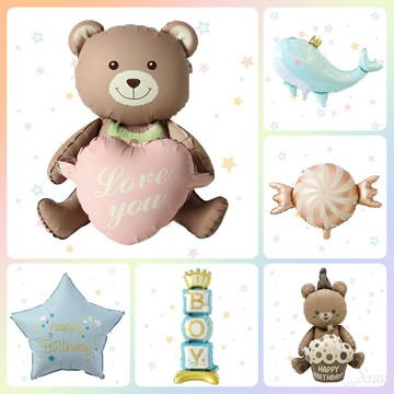 現貨生日派對氣球-綜，氣球佈置 蛋糕氣球 寶寶性別派對 啞光氣球 戒指氣球 卡通氣球 星星恐龍，X射線【W030009】