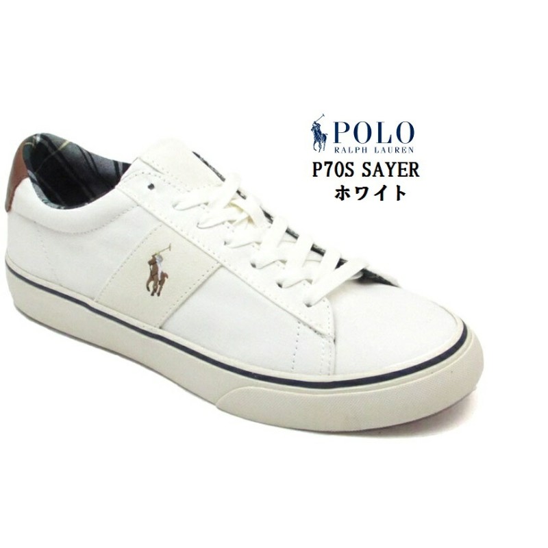 POLO RALPH LAUREN(ポロラルフローレン)P70S SAYER セイヤー (MW)カジュアルキャンパススニーカー マルチポニーマーク  レディス（ホワイト×23.0cm相当5.0インチ） | LINEブランドカタログ