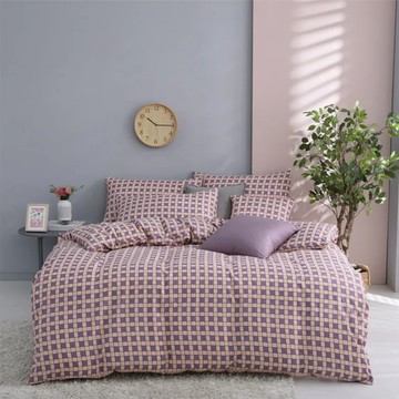 藍貓BlueCat 舒柔棉銀離子防螨抗菌印花床包枕套組 單人 艾瑪士 親膚透氣舒適  床包105 x 186cm + 枕套  床包+枕套