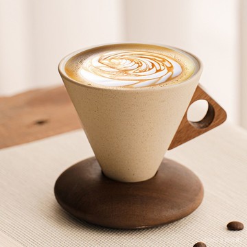 🔥可開發票#複古風陶瓷咖啡盃套裝高檔生椰拿鐵美式專用盃小衆粗陶盃雪糕筒盃#免運