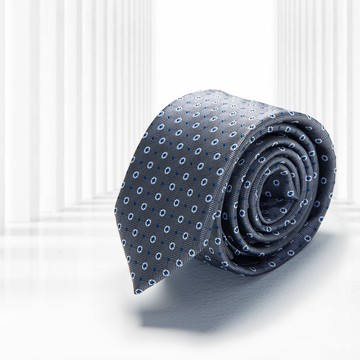 Pierre Cardin 商務正裝休閒百搭紳士手打領帶-灰色圓點緹花(AD123-08)