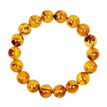 【正佳珠寶】花珀 頂級金紅花珀 10.4-10.7mm 金紅花珀手珠