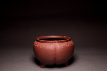 【紫砂花盆】炎黃大地藝術 王濟剛大師 純手工製做 底槽清