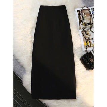 黑色A字裙半身裙秋冬2025新款女裝高腰包臀裙中長款一步裙長裙夏