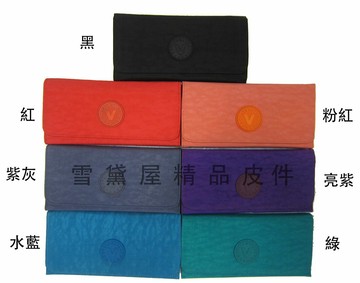 ~雪黛屋~Velamtino 長夾休閒皮夾進口專櫃防水尼龍布暗釦型三折式大容量YA136-030A