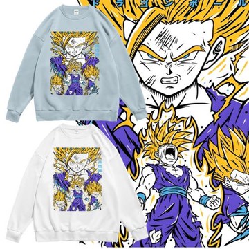 二次元日系復古動漫卡通七龍珠周邊衛衣春秋圓領寬松套頭男女衛衣