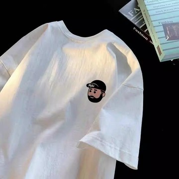 【台灣出貨】100%純棉 衣服 個性上衣 好看男裝 藏肉顯瘦 加肥加大 男 穿搭 短袖上衣 衣服男 ins風 棉質上衣