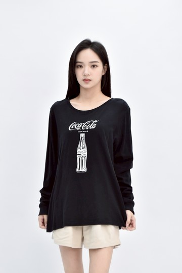 (XL) lativ棉質純棉可口可樂聯名黑色長袖上衣