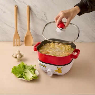 這鍋特別好吃！限量【LuvHome 妝點家】寶可夢多功能料理鍋 皮卡丘 寶貝球 療癒 烹飪 料理 蒸煮 租屋族 入厝禮 生日禮物