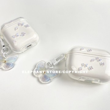 新款耳機保護套✨蝴蝶airpods1/2代保護套蘋果pro3代耳機殼透明軟可愛防摔創意網紅