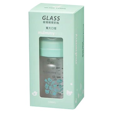 mammyshop 媽咪小站 母感體驗2.5 玻璃奶瓶 寬大口徑  湖水綠  120ml  1個