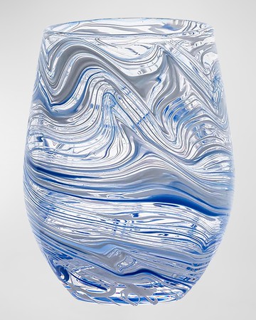 Puro Marbled Stemless Wine Glass