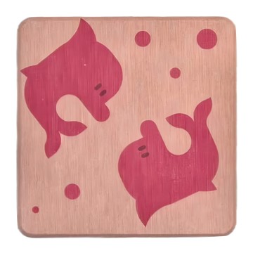 收納王妃 方形杯墊  10 x 10 x 0.9cm  海豚粉  6個