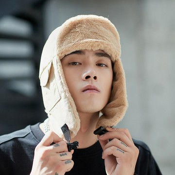 2023冬季新款仿兔毛雷鋒帽男東北雪天保暖護耳帽戶外騎行擋風帽