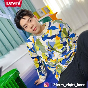 Levis 男款 寬鬆版大學T / 街頭拼接迷彩 / 塗鴉Logo 熱賣單品