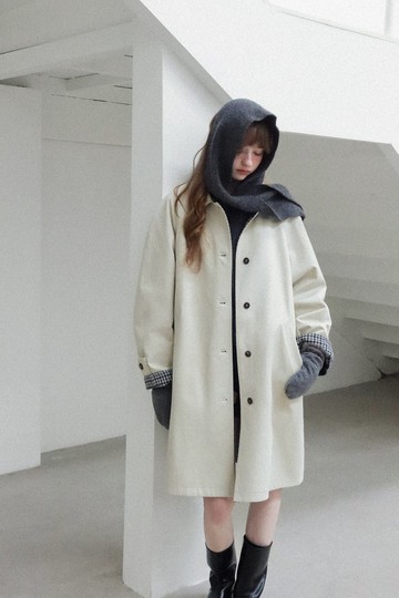 畫報藝術館 / 正反兩穿格子風衣外套 / 100%棉