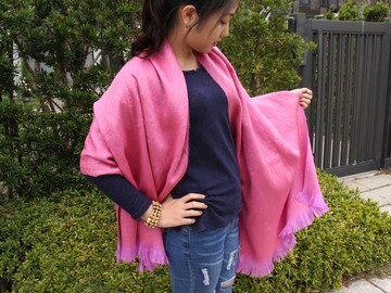 南美洲手作羊駝披肩  長毛款