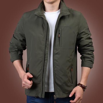 外套男薄款男裝春秋2025新款時尚休閑夾克衫爸爸沖鋒風衣上衣潮流