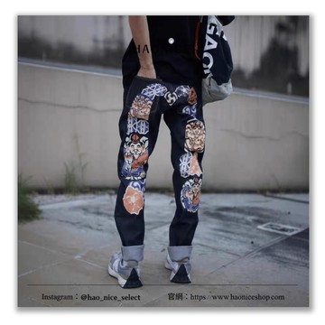 【NICE 歐美日韓代購】100%日本大阪正品 山根英彥EVISU 福神經典大M logo佛祖 窄口牛仔褲