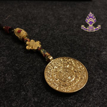 佛教用品 藏式掛件雕刻十相自在彩色掛件背云 九宮八卦牌掛件大號1入