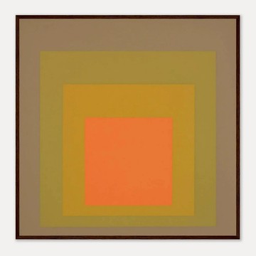 Homage to the Square(Amber Dawn)| Josef Albers - 原木色鋁框-大尺寸