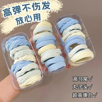💥台灣出貨💥多巴胺 海鹽薄荷藍髮圈 電話線髮圈 髮圈套裝 不傷髮發繩 可愛皮筋髮飾 2026新款 少女風配件 髮圈配