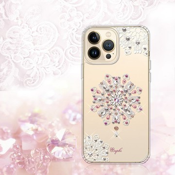 iPhone 13全系列 水晶彩鑽防震雙料手機殼-映雪戀