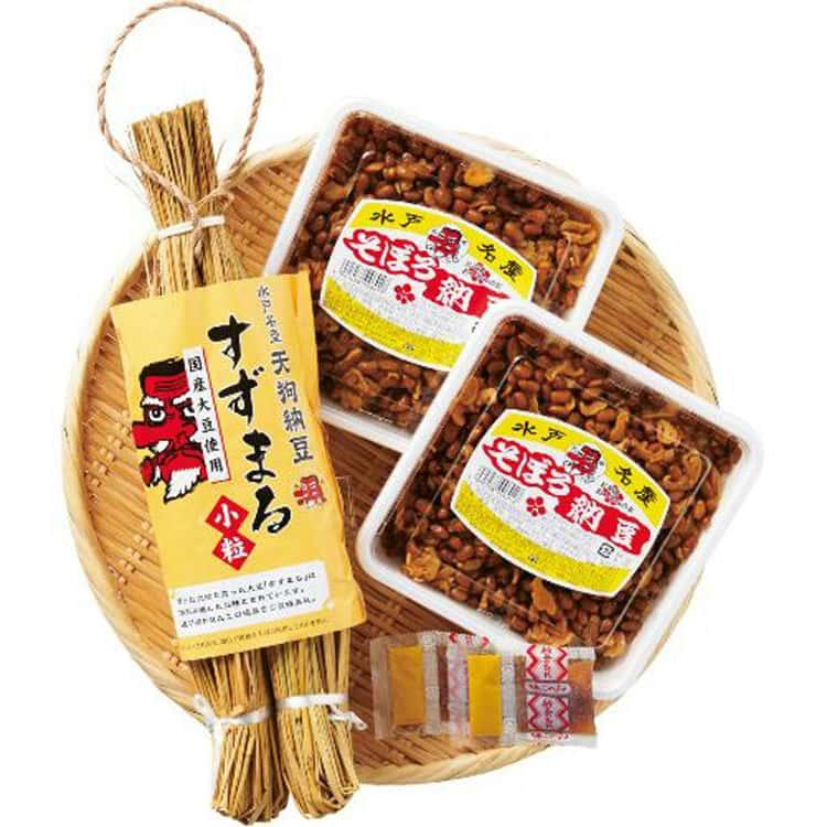 茨城 「元祖天狗納豆」 水戸納豆 (すずまるわら納豆(70g×2)×1 そぼろ納豆300g×2) ※離島は配送不可