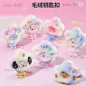 🌟官方同款🌌 BTS防彈少年團 銀河系列扎染玩偶 毛絨公仔 鑰匙扣掛件 粉絲應援周邊 送朋友禮物 BT21 背包飾品