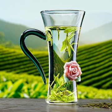 高茗綠茶杯女士茶杯高端個人專用高檔精致喝茶專用杯辦公室泡茶杯